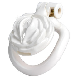 CockLock Cage de Chasteté Sissy Rose 3.5 x 3.5cm Blanche